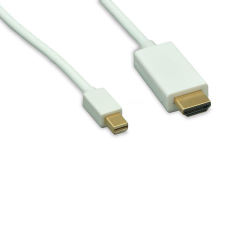 ENET Enet Hdmi Male To Mini Displayport Male 32 Awg White Adapter Cable HDMIM-MDPM-WH-6F